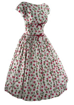 Vintage 1950s Pink Roses Cotton Dress- New!