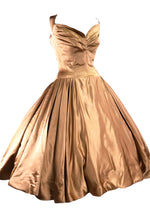 Vintage 1950s Liquid Rose Gold Silk Satin Party Dress - New!