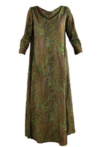 Vintage 1970s  Paisley Lurex Maxi Caftan Dress - NEW!
