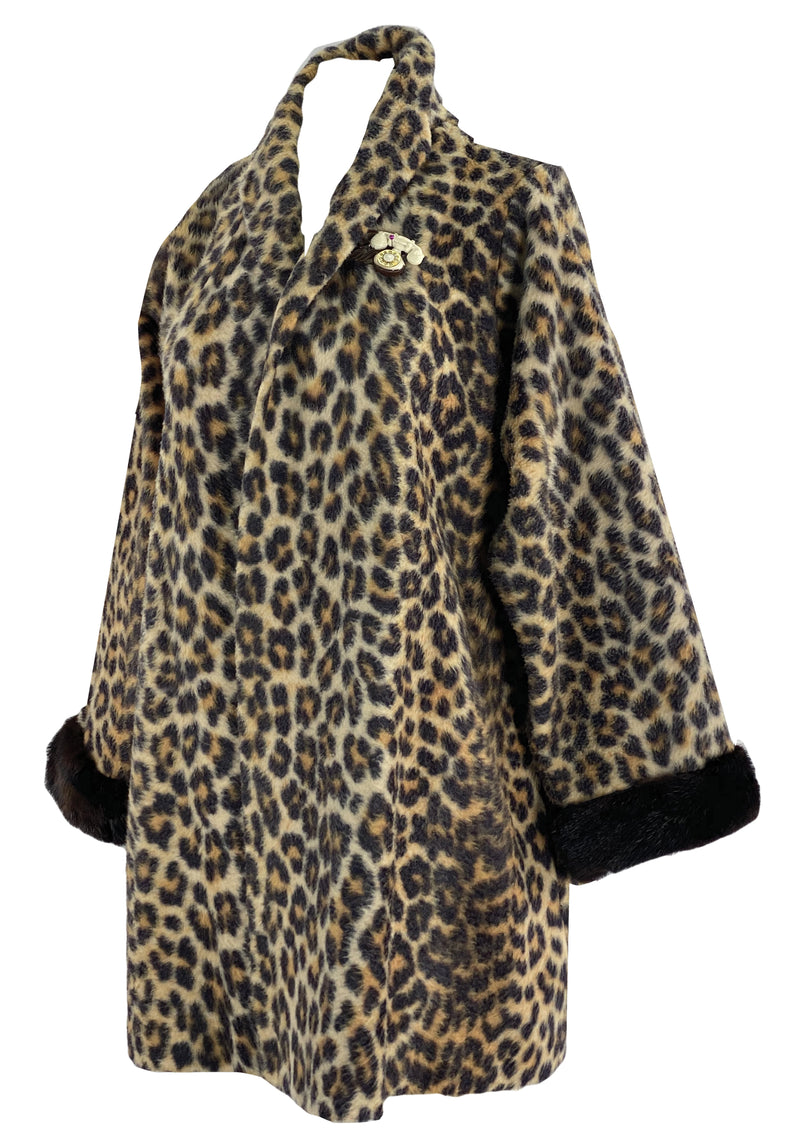 Vintage 1960s Faux Leopard Car Coat - New!