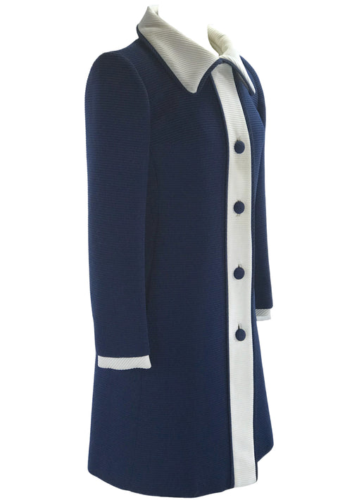 Designer 1960s Blue & White Lilli Ann Coat - New! (ON HOLD)