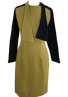 1960s Black and Mustard Dress and Vest Ensemble- New!