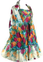 Late 1950s Floral Print Cotton Dress & Stole Ensemble - New!