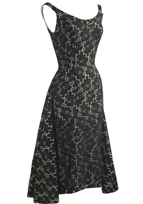 Vintage 1950s Designer Cotton Lace Cocktail Dress- New!