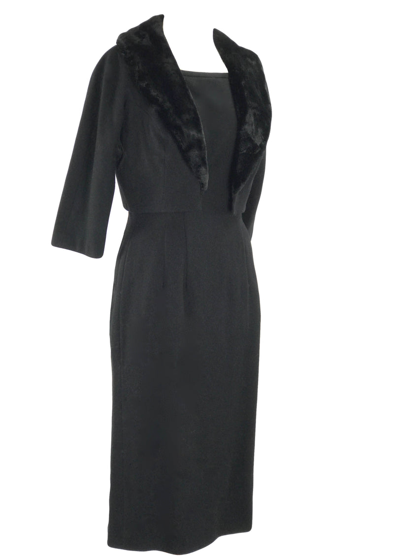 Sophisticated 1950s Black Wool Dress & Jacket Ensemble -New! – Coutura ...