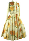 Rare 1950s Yellow Floral Jerry Gilden Dress Ensemble - New!