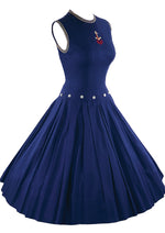 Vintage Late 1950s Designer Cotton Sailor Dress - NEW!