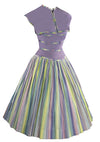 1950s Candy Stripe Designer Dress Ensemble- New!