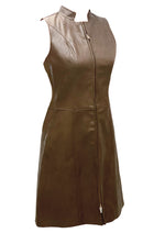 Vintage 1960s Chocolate Brown Vinyl Mod Dress - NEW!