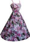 Vintage 1950s Lilac Floral Cotton Dress Ensemble- New!