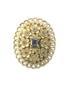 Vintage 1930s Cream Celluloid Brooch with Rhinestones - New!