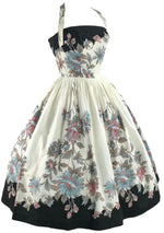 Vintage 1950s Floral Halter Border Print Dress- New!