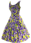 1950s - 1960s Lilac and Chartreuse Floral Print Dress- New! (ON HOLD)