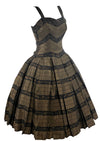 Vintage 1950s French Bronze and Black Cocktail Dress- NEW!