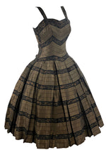 Vintage 1950s French Bronze and Black Cocktail Dress- NEW!