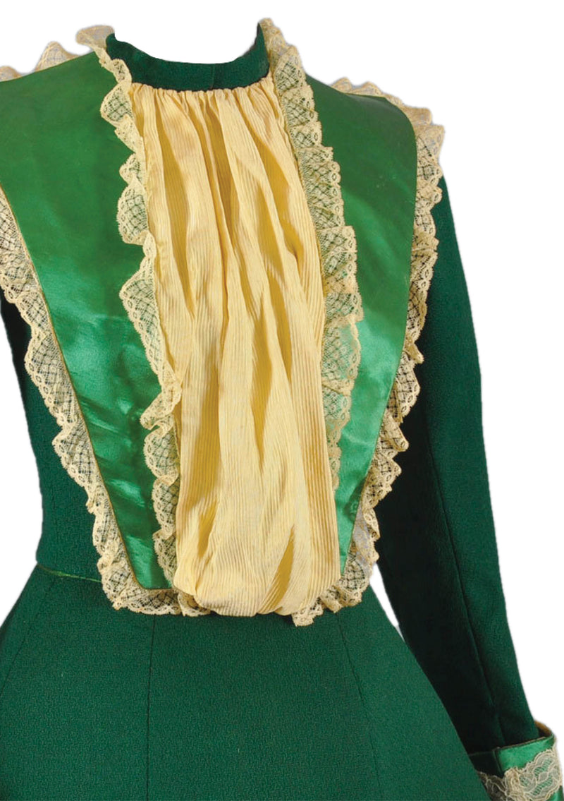 Antique Victorian Green Belle Epoque Promenade Dress - New! Coutura Vintage Antique Victorian Green Belle Epoque Promenade Dress - New! Coutura Vintage