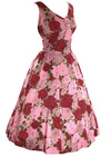Stunning 1950s Silk Rose Print Dress- New!