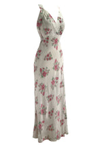 Stunning 1930s Floral Bias Cut Nightgown  New!