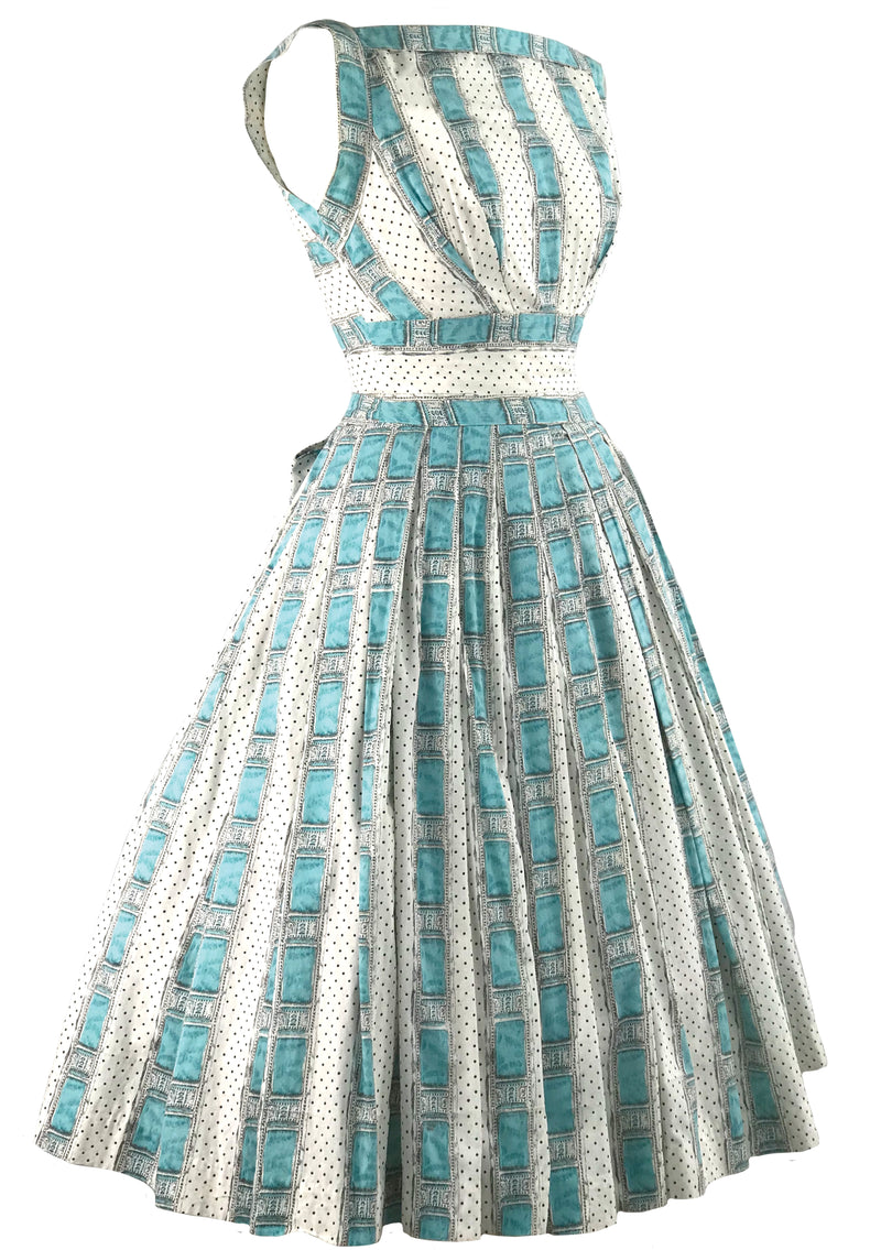 Vintage 1950s Trompe L'Oeil Ribbon & Lace Dress - New!