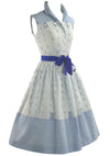 Vintage 1950s Blue & White Cotton Shirtwaist Dress  - New! (RESERVED)