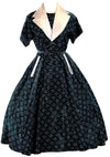 Vintage 1950s Turquoise Blue & Black Dress Ensemble- New!