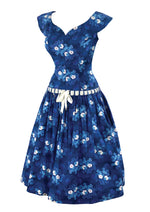 Vintage 1955 Blue Floral Teena Paige Dress- NEW!