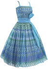 1950s Peacock Plaid Silk Organza Party Dress  - New!