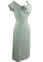 Vintage 1950s Lilli Ann Designer Duck Egg Blue Dress - New!