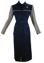 Rare 1940s Navy & Herringbone Lilli Ann Designer Suit- New! (SOLD)