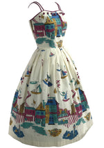 RARE 1950s English Seaside Novelty Print Dress- New! (RESERVED)