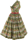 Late 1950s Florentine Print Cotton Dress - New!