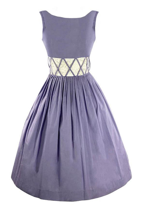 Sweet Late 1950s Aldens Label Lavender Cotton Dress- New!