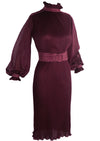 Gorgeous 1970s does 1930s Maroon Dress- New!