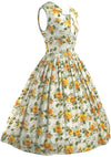 Vintage 1950s Golden Roses Pique Dress  - New!