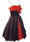 Late 1950s to Early 1960s Red & Blue Taffeta Dress- New!