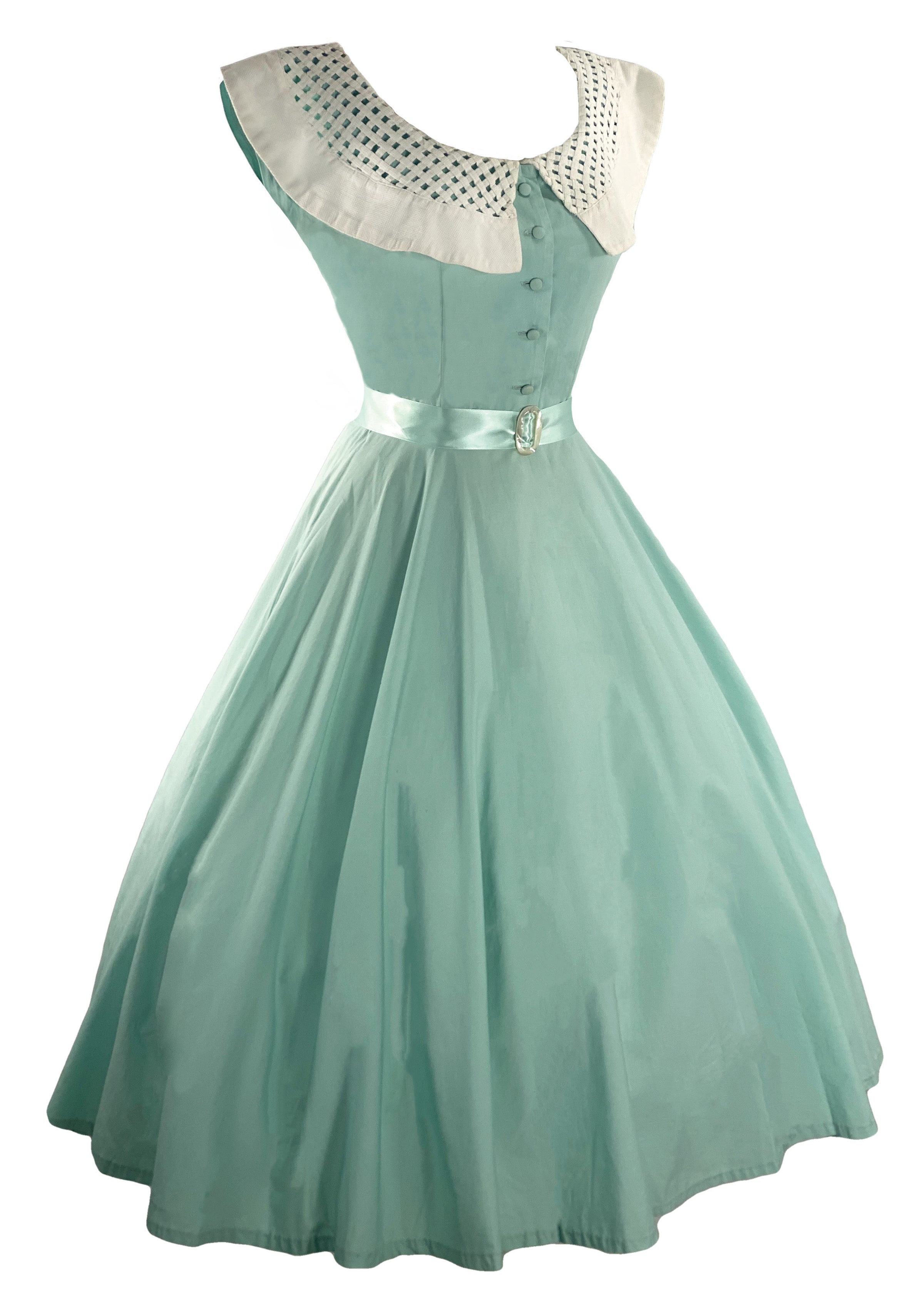 Vintage 50s to Early 60s Mint Green Cotton Dress- New! Coutura Vintage Vintage 50s to Early 60s Mint Green Cotton Dress- New! Coutura Vintage