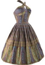 1950s Batik Border Print Halter Sundress - New! (LAYAWAY)