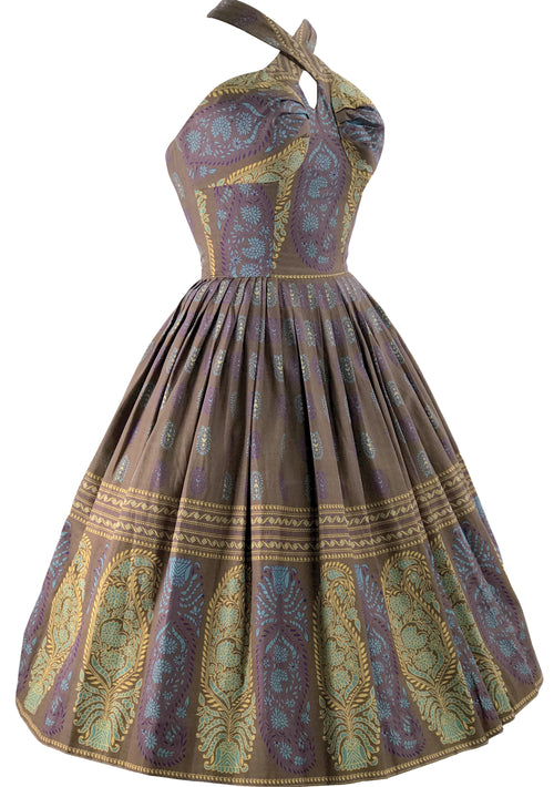 1950s Batik Border Print Halter Sundress - New! (LAYAWAY)