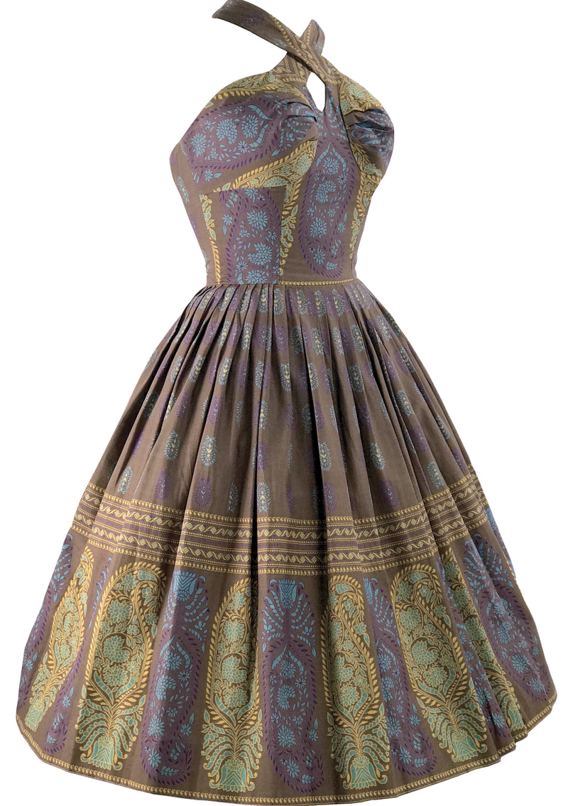 1950s Batik Border Print Halter Sundress - New! (LAYAWAY)