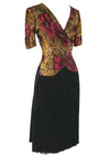 Stunning Late 1930s Early 1940s Floral Jersey Dress - New!
