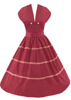 Late 1950s to Early 1960s Watermelon Pink Cotton Dress- NEW!