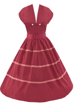 Late 1950s to Early 1960s Watermelon Pink Cotton Dress- NEW!