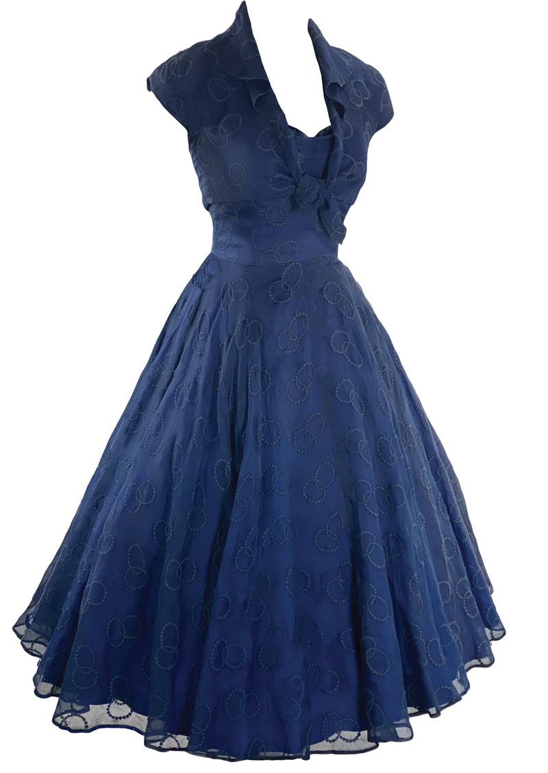 Vintage 1950s Navy Organza Cocktail Dress Ensemble- New! Coutura Vintage Vintage 1950s Navy Organza Cocktail Dress Ensemble- New! Coutura Vintage