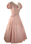 Late 1940s Early 1950s Pink Embroidered Cotton Dress- New!