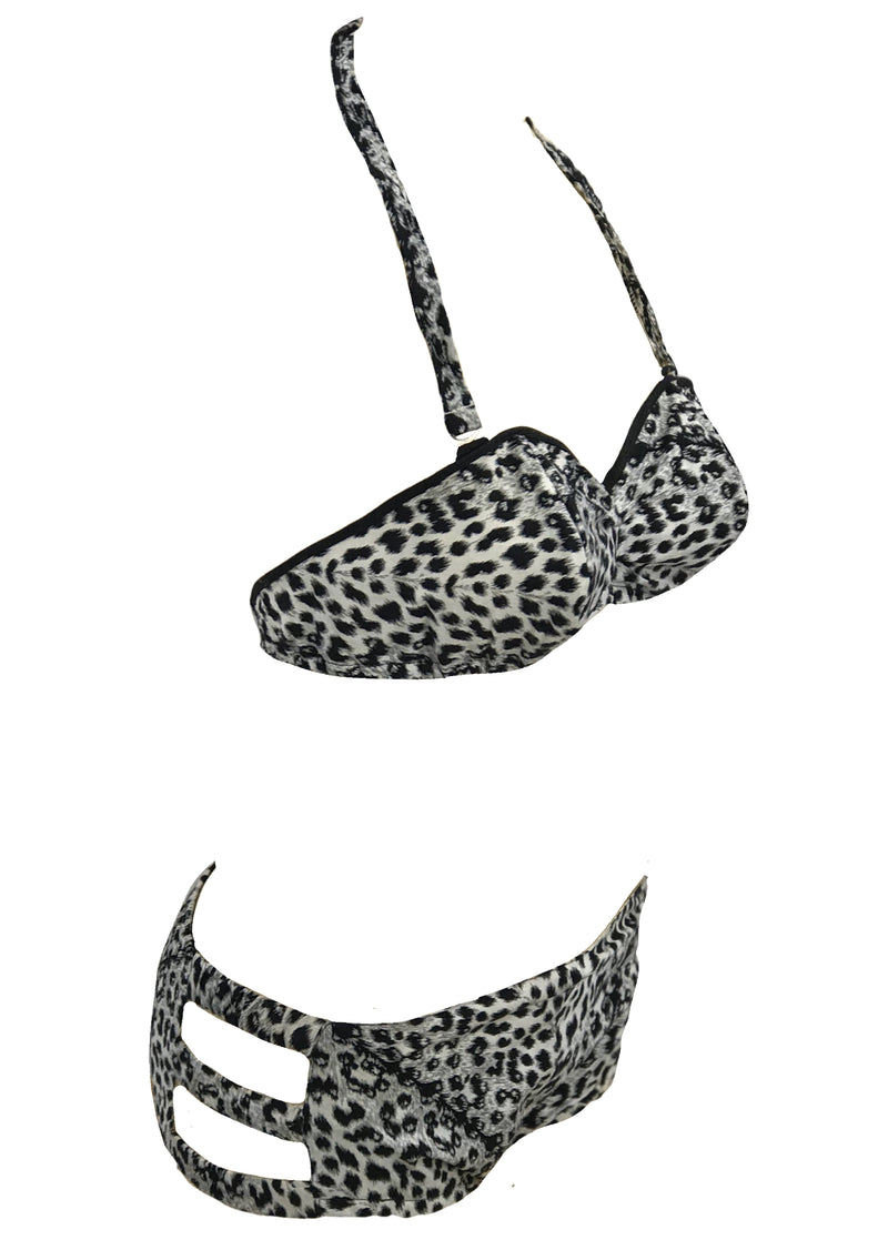 Deadstock Late 1950s Leopard Print Cotton Bikini Swimsuit- New!