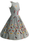 Vintage 1950s Bees Novelty Print Cotton Dress - New!