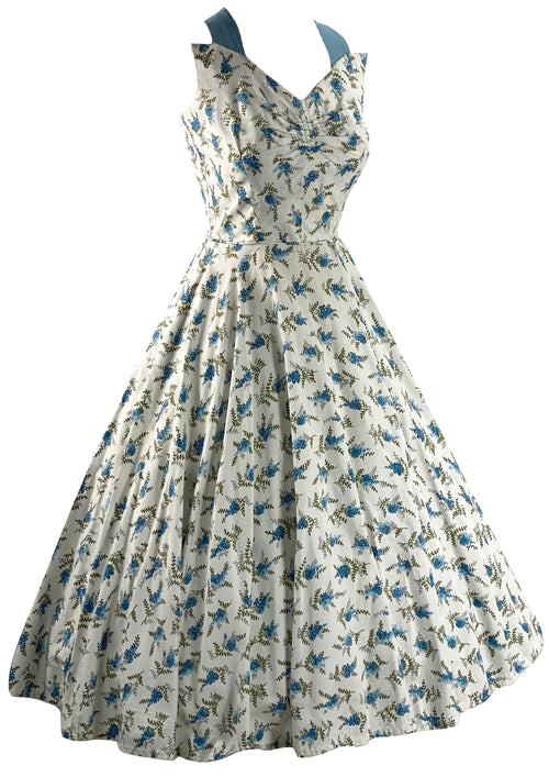 1950s Blue Delphinium Print Sundress Ensemble  - New!