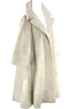 Vintage 1950s Lilli Ann Cream Mohair Designer Coat - NEW!