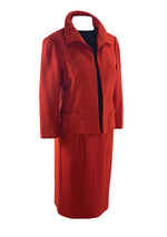 Early 1960s Designer Adele Simpson Red Plaid Suit- New!