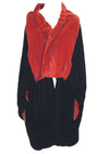 Original 1920s Watermelon & Black Velvet Cape Coat - New!